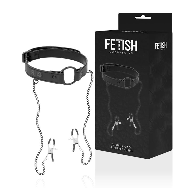 FETISH SUBMISSIVE – ANEL DE GAG COM GRAMPOS DE BICO
