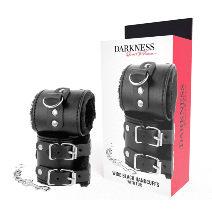 DARKNESS – ALGEMAS DE COURO AJUSTVEIS PRETAS COM FORRO