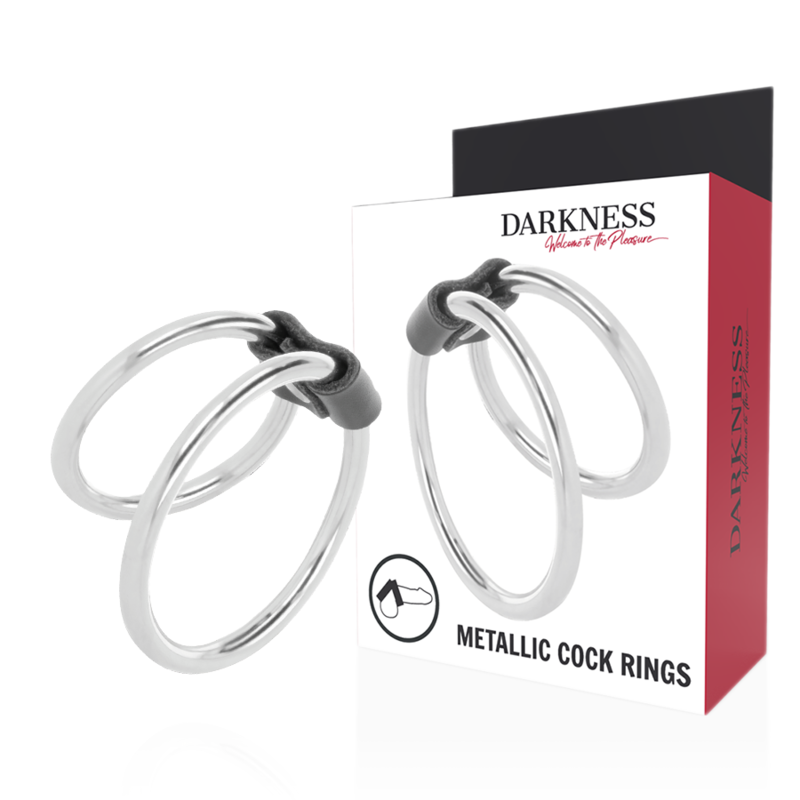 DARKNESS – ANEL DE PÊNIS DE METAL DUPLO