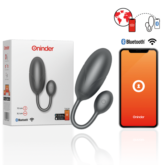 ONINDER – OVO VIBRANTE TOKYO PRETO 7,5 X 3,2 CM APLICATIVO GRATUITO