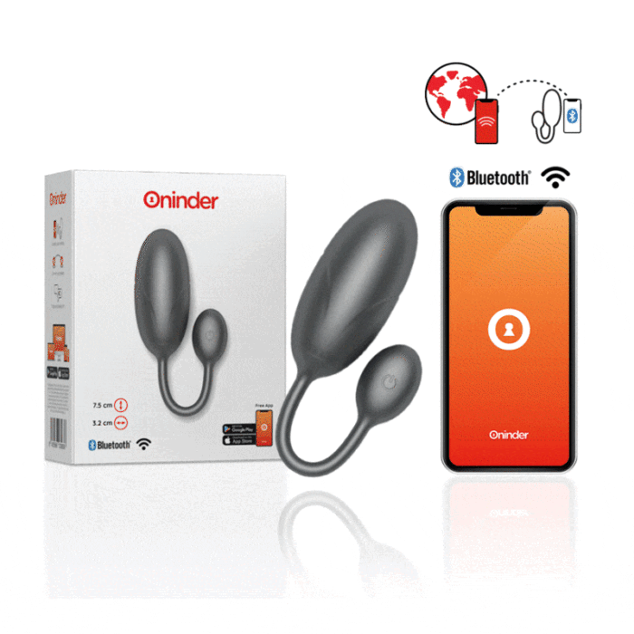 ONINDER – OVO VIBRANTE TOKYO PRETO 7,5 X 3,2 CM APLICATIVO GRATUITO