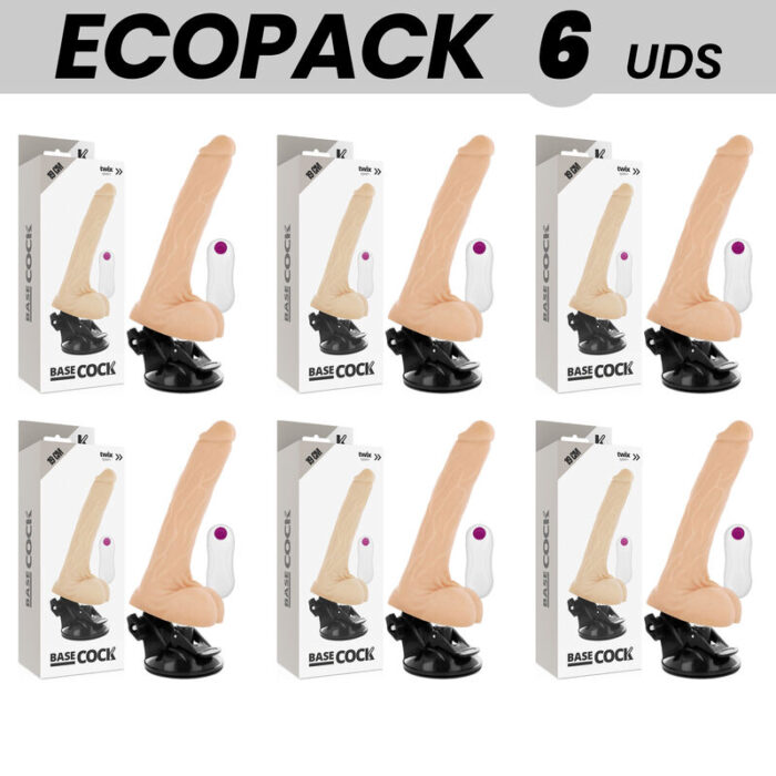 ECOPACK 6 UNIT – BASECOCK VIBRADOR DE CONTROLE REMOTO NATURAL REALISTA 19 CM -O- 4 CM