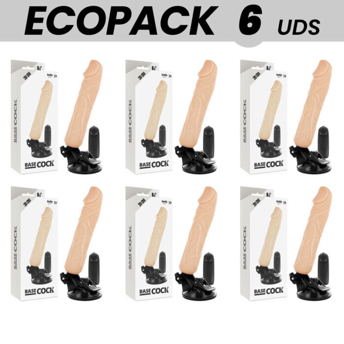 ECOPACK 6 UNIT – BASECOCK VIBRADOR DE CONTROLE REMOTO NATURAL REALISTA 20 CM -O- 4 CM