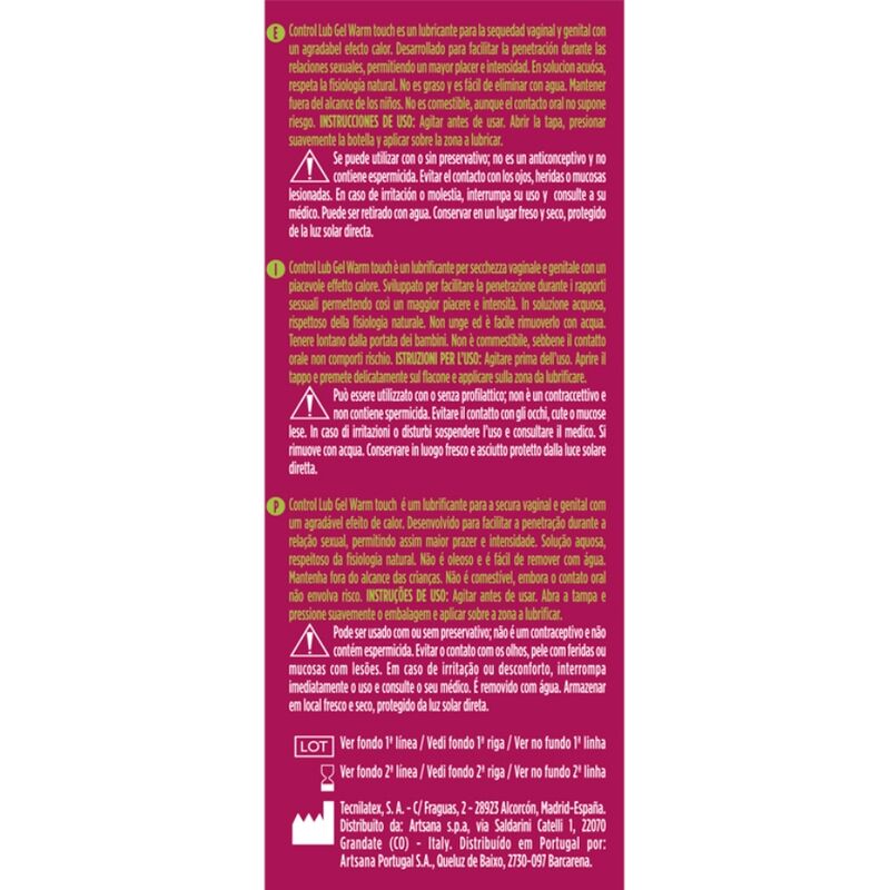 CONTROL – GEL LUBRIFICANTE EFEITO DE CALOR LUB 75 ML