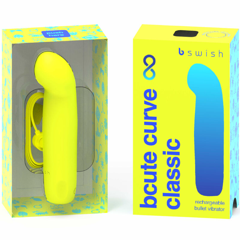 B SWISH – BCUTE CURVE INFINITE CLASSIC RECARREGVEL VIBRADOR DE SILICONE AMARELO