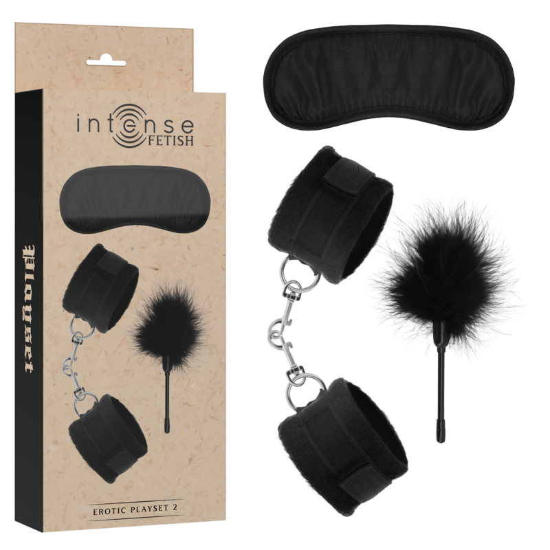 INTENSE – FETISH PLAYSET ERÓTICO 2 COM ALGEMAS, MSCARA CEGA E CÓCEGAS