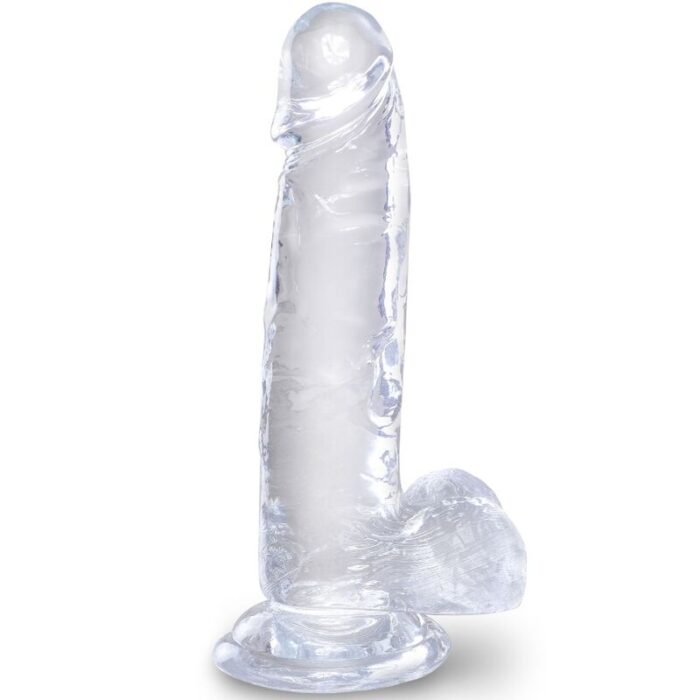 KING COCK – CLEAR PÊNIS REALÍSTICO COM BOLAS 15.2 CM TRANSPARENTE