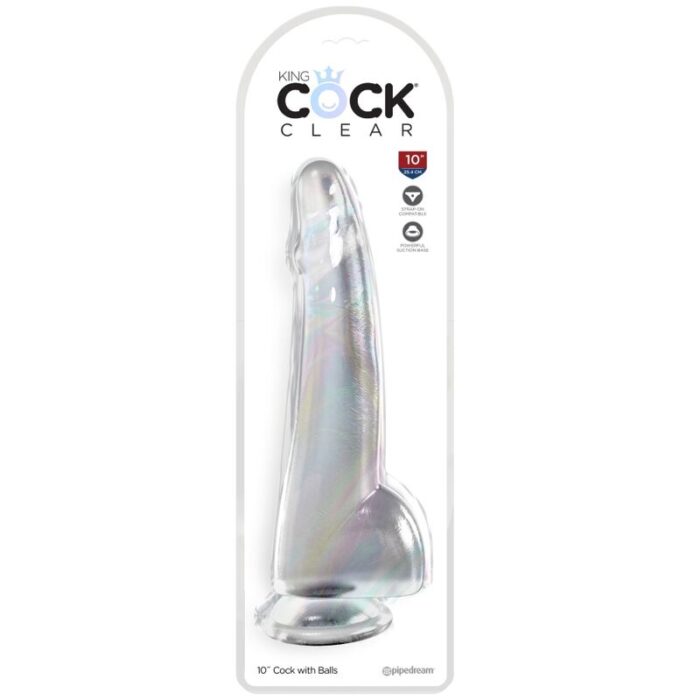 KING COCK – CLEAR DILDO COM TESTÍCULOS 19 CM TRANSPARENTE