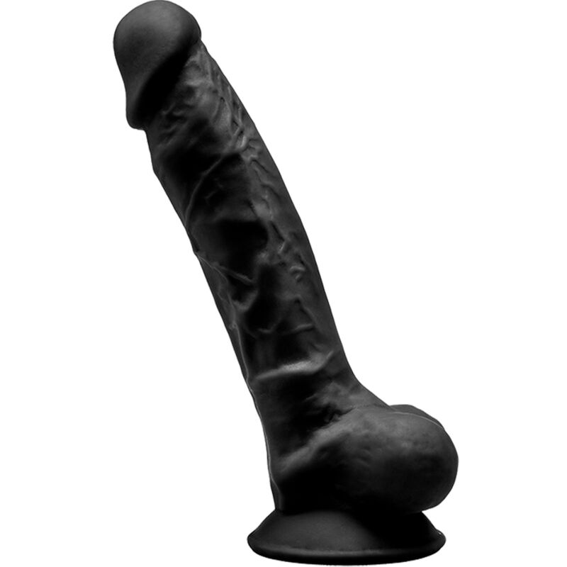 SILEXD – MODELO 1 PÊNIS REALÍSTICO PREMIUM SILEXPAN SILICONE PRETO 17.5 CM