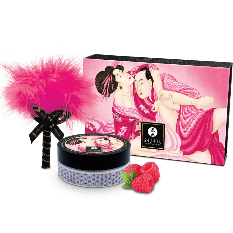 SHUNGA – KIT DE PÓ DE MASSAGEM COMESTÍVEL FRAMBOESA