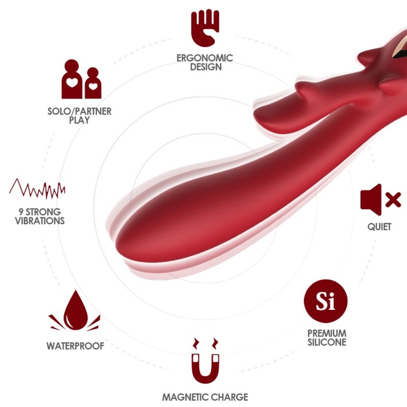 ARMONY – ELK VIBRADOR COELHO CURVADO VERMELHO