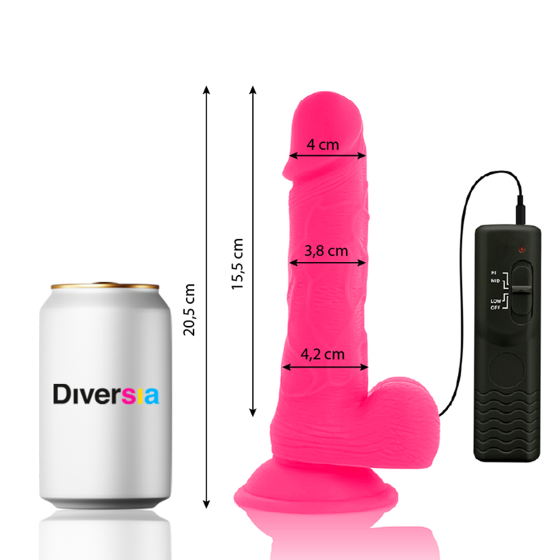 DIVERSIA – VIBRAO FLEXÍVEL DIVERSIA ROSA 20.5 CM -O- 4.2 CM