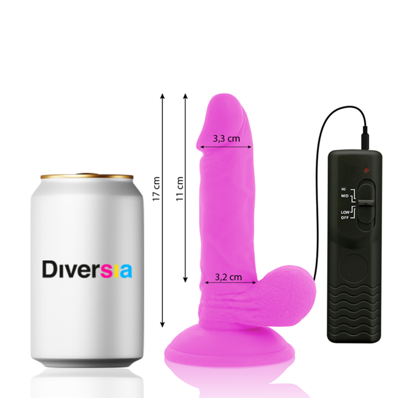 DIVERSIA – FLEXÍVEL VIBRATÓRIO ROXO 17 CM -O- 3.3 CM