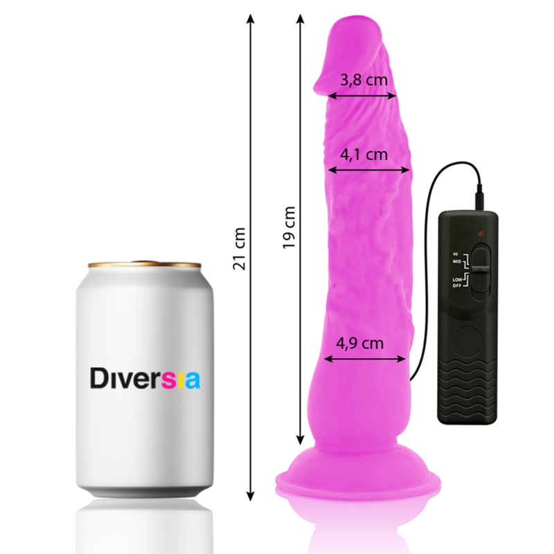 DIVERSIA – FLEXÍVEL VIBRAO VIBRANTE ROXO 21 CM -O- 4.9 CM