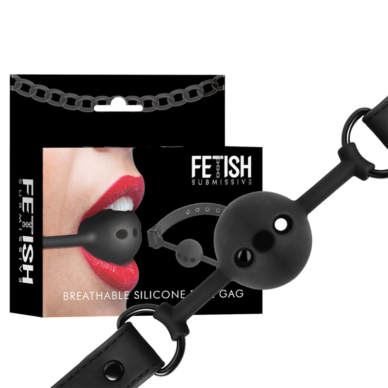 FETISH SUBMISSIVE BONDAGE – MORDAÇA DE BOLA DE SILICONE RESPIRÁVEL
