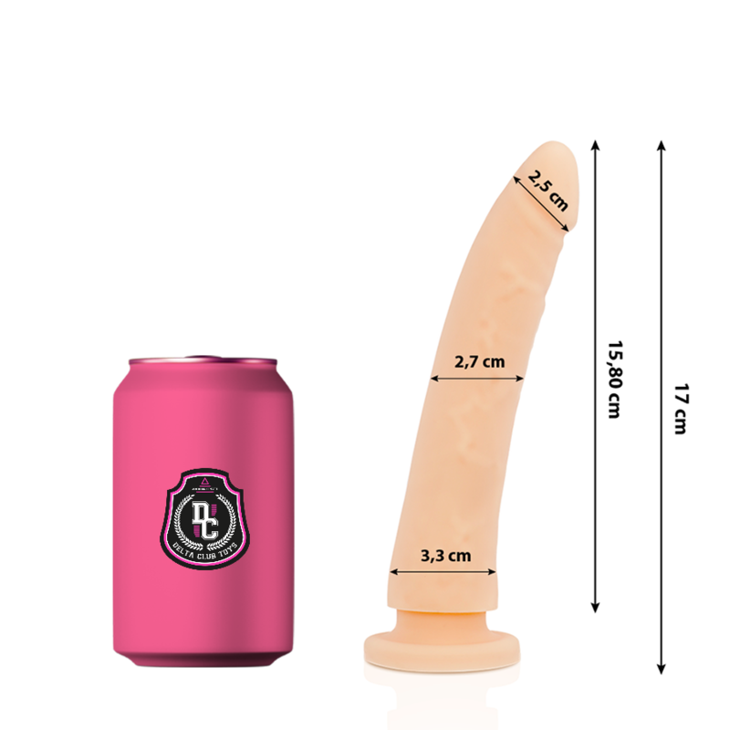 DELTA CLUB – BRINQUEDOS DILDO MÉDICO NATURAL SILICONE 17 CM -O- 3 CM