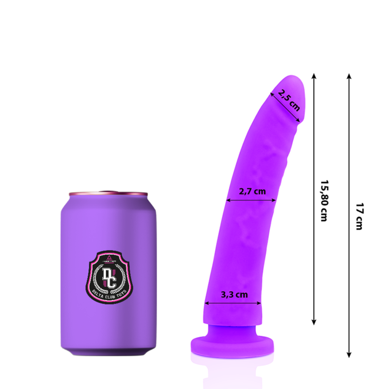 DELTA CLUB – TOYS LILAC DILDO MEDICAL SILICONE 17 CM -O- 3 CM