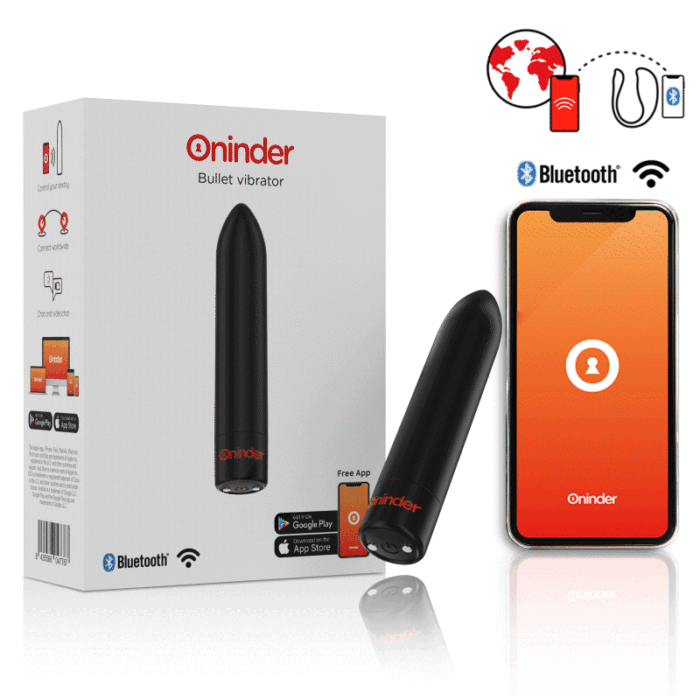 ONINDER – BERLIN BULLET VIBRADOR PRETO 9 MODOS 8,5 X 2 CM – APLICATIVO GRATUITO