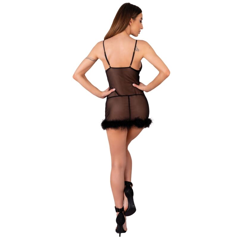 LIVCO CORSETTI FASHION - CONJUNTO ZERUNAM BABYDOLL + TANGA PRETA - Image 2