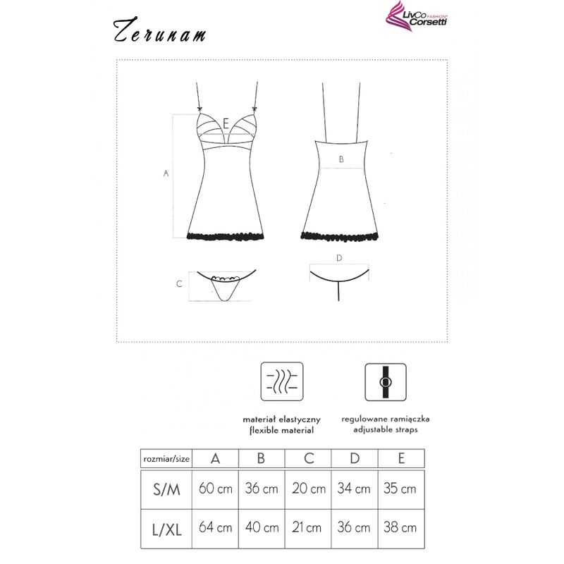 LIVCO CORSETTI FASHION - CONJUNTO ZERUNAM BABYDOLL + TANGA PRETA - Image 10