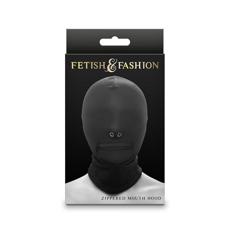 NS NOVELTIES – FETISH & FASHION FECHADO BOCA COM ZÍPER CAPUZ NYLON PRETO