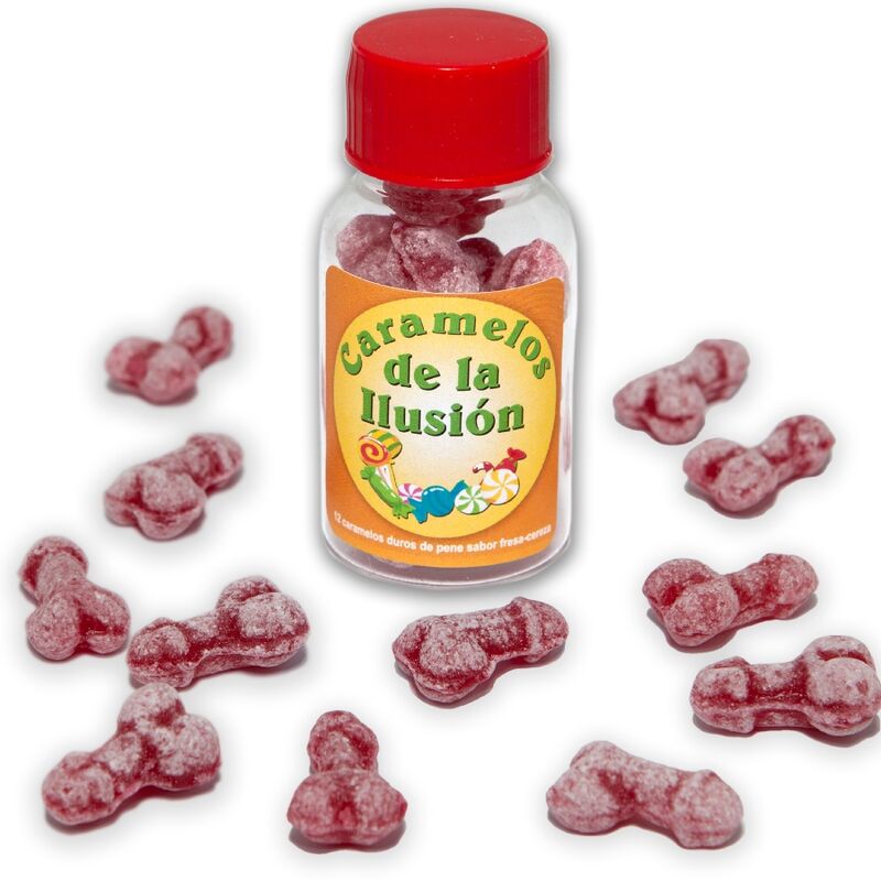 DIABLO PICANTE – 12 DOCES ILUSÃO EM FORMA DE PÊNIS MORANGO/CEREJA