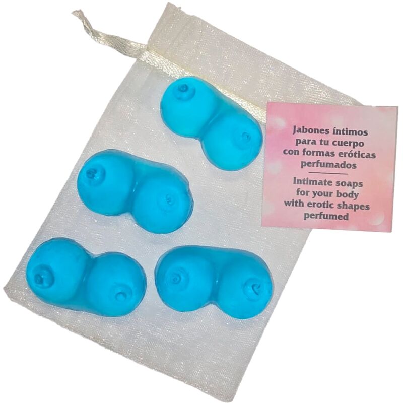 DIABLO PICANTE – 4 MINI SABONETES PERFUMADOS FORMATO SEIOS AZUL