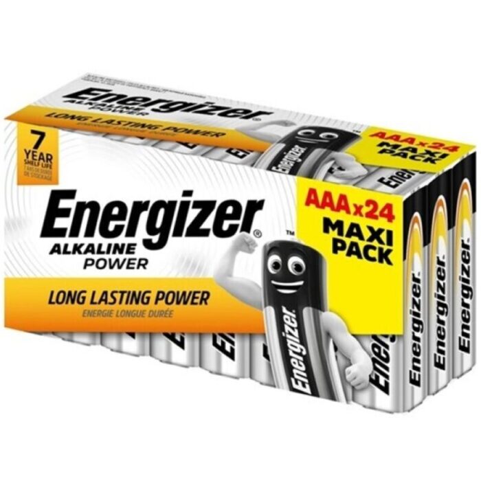 ENERGIZER – ALKALINE POWER PILHA AAA ALCALINA LR03 CAIXA*24 (3 CAIXAS*8 BATERIAS)