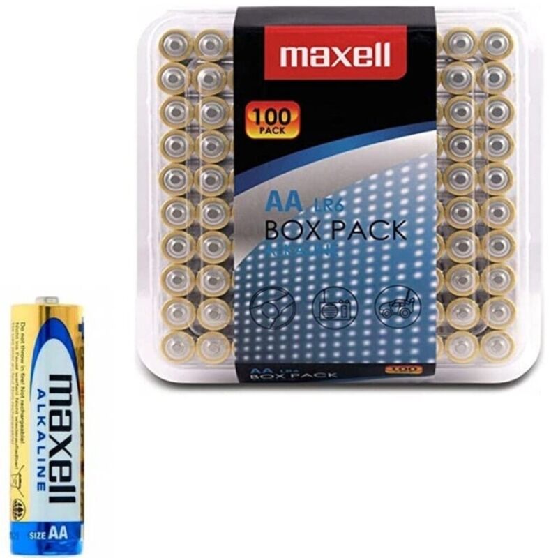 MAXELL – PILHA AA LR6 ALCALINA PACK*100 PILHAS