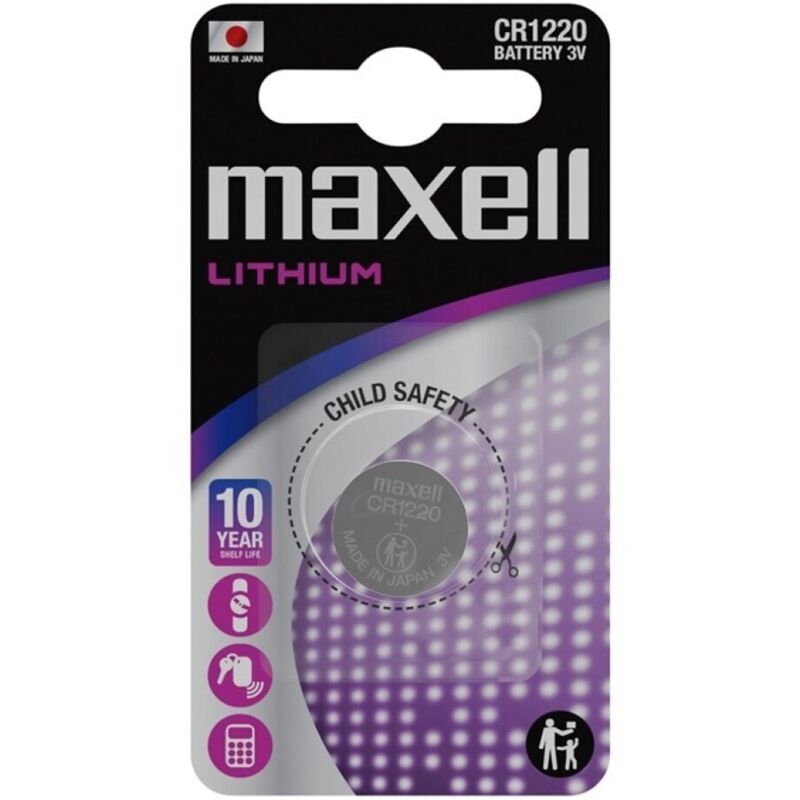 MAXELL – BATERIA DE LÍTIO BOTÃO CR1220 3V BLISTER*1