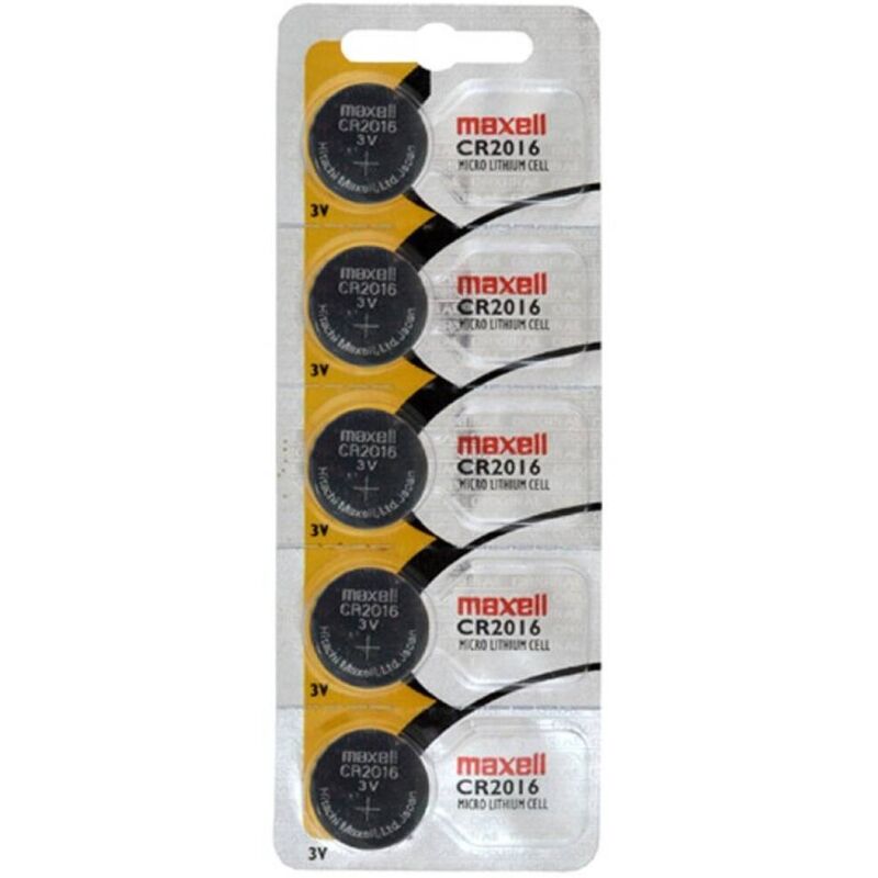 MAXELL – CR2016 3V BLISTER DE CÉLULA DE LÍTIO BUTTON*5
