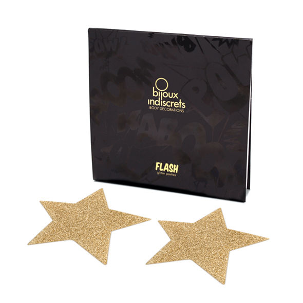 BIJOUX – INDISCRETS FLASH GOLDEN STAR NIPPLE COVERS