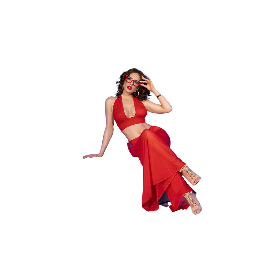 CHILIROSE - CR 4857 CONJUNTO DE BLUSA E CALÇA VERMELHA TAMANHO P - Image 9
