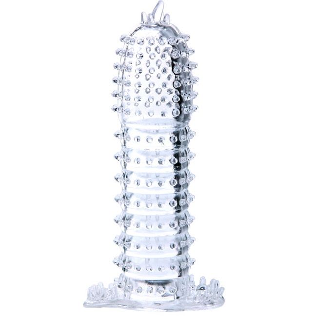 BAILE – BAINHA PARA PÉNIS COM PONTOS ESTIMULANTES TRANSPARENTE 14 CM