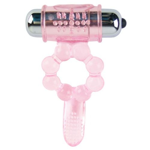 BAILE – ANEL DE SILICONE 10 RITMOS DE LÍNGUA COM VIBRAO ROSA