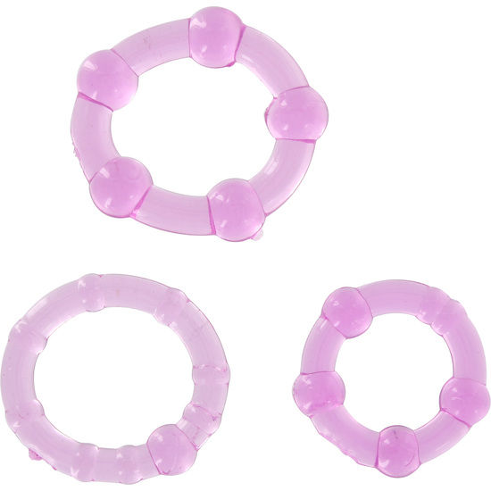 SEVEN CREATIONS – CONJUNTO DE TRÊS ANÉIS PARA PÊNIS LILAS