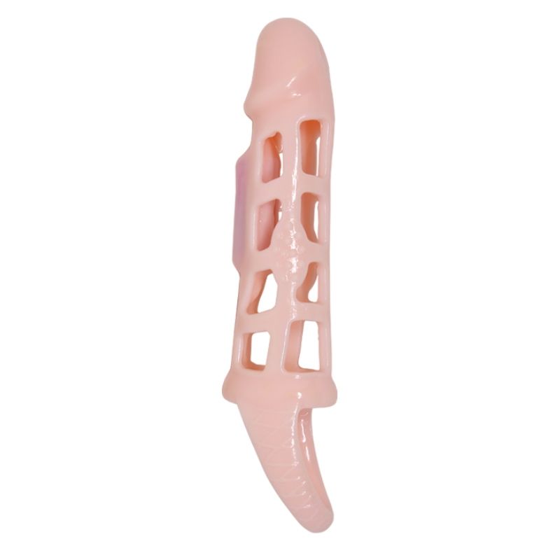 BAILE – CAPA EXTENSORA DE PÊNIS COM VIBRAO E ALA NATURAL 13.5 CM