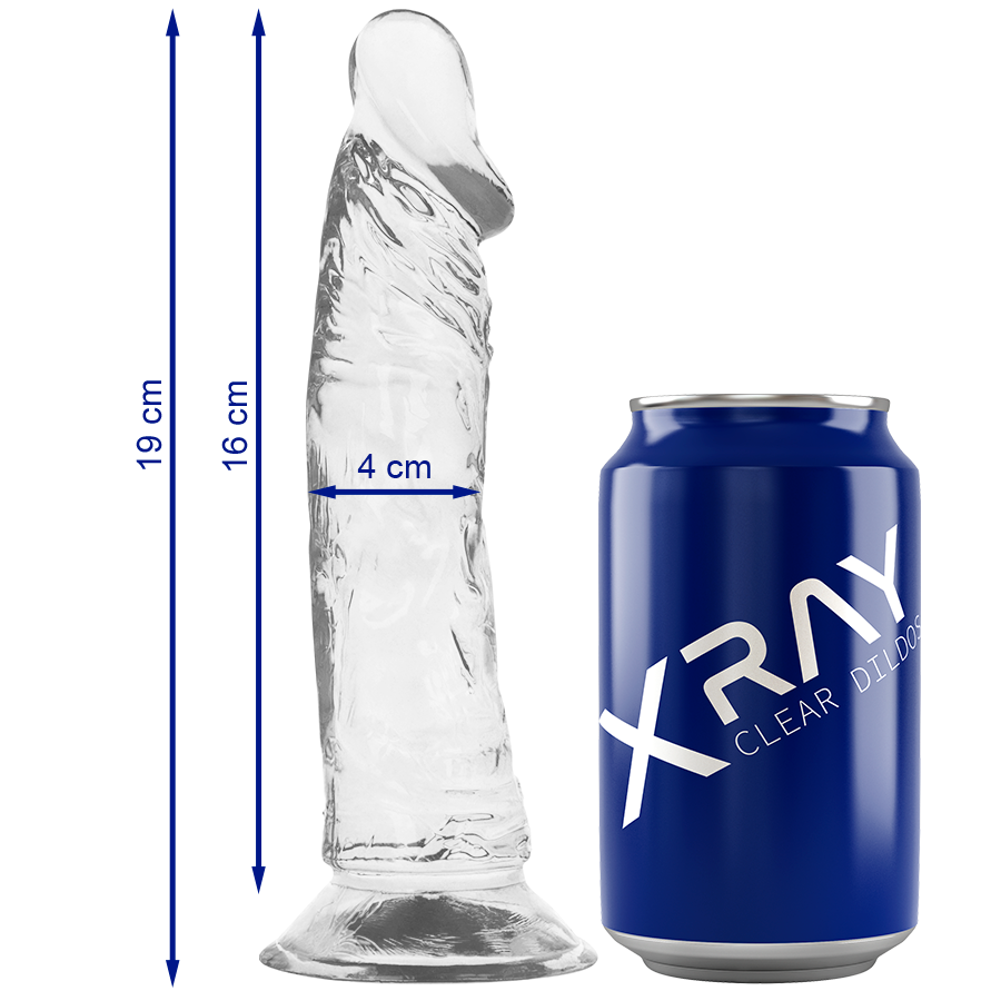 X RAY – DILDO TRANSPARENTE 19 CM -O- 4 CM