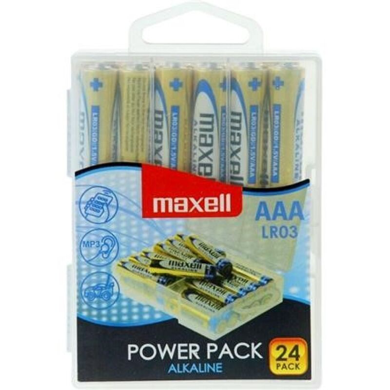 MAXELL – PACOTE DE PILHA ALCALINA AAA LR03 * 24 PILHAS