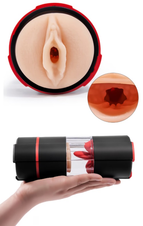 Luxury Masturbador Cup Dupla Estimulação Vagina e Lingua RF09691 - Image 6