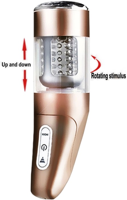 Luxury Masturbador Cup Vibração e Telescópio Stroker 25 Speeds RF09721
