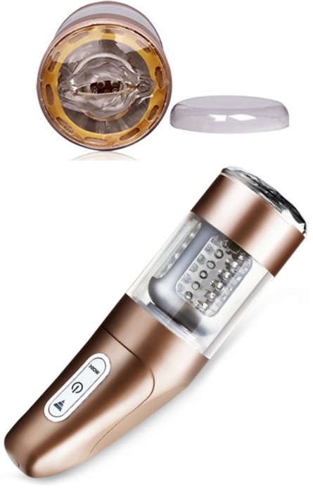 Luxury Masturbador Cup Vibração e Telescópio Stroker 25 Speeds RF09721