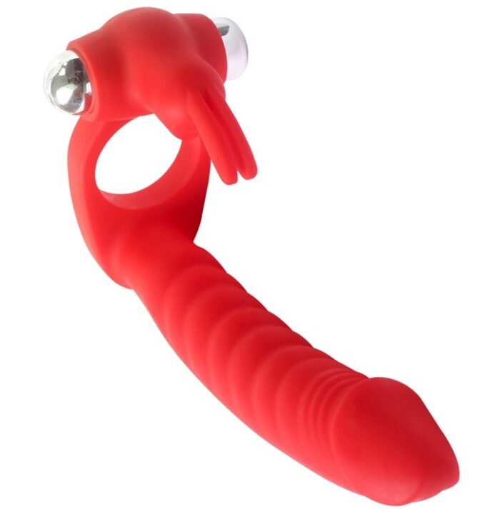 Fantasy Anel e Vibrador para Dupla Penetração Red RF03260