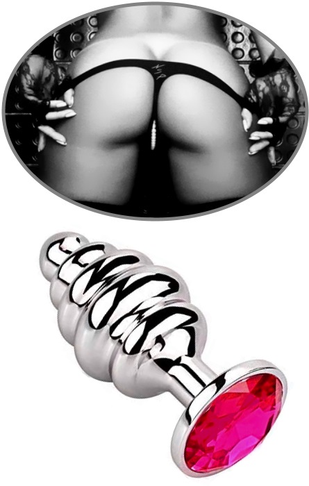 Plug Anal com Ondas e Brilhante Red M RF08001