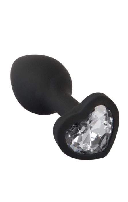 Anal Plug Silicone Coração Black Brilhante Clear M RF03183 - Image 4