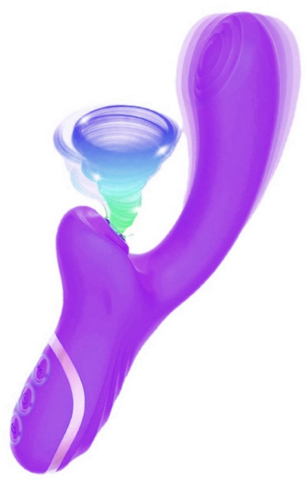 Vibrador G-spot Rabbit Ondas de Sucção 10 Speeds Purple RF09658