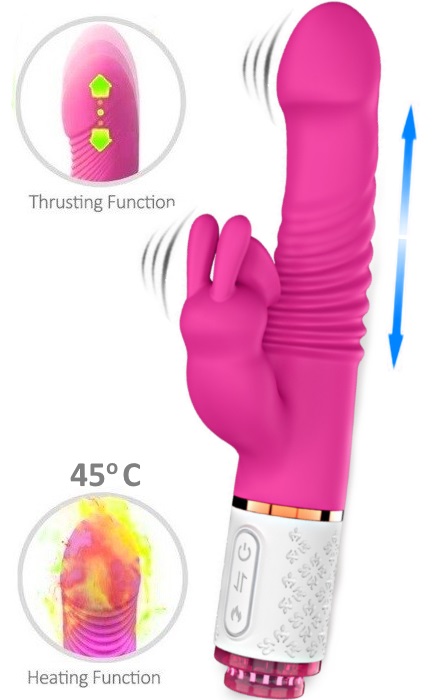 Vibrador Rabbit Telescópico e Aquecimento RF09667