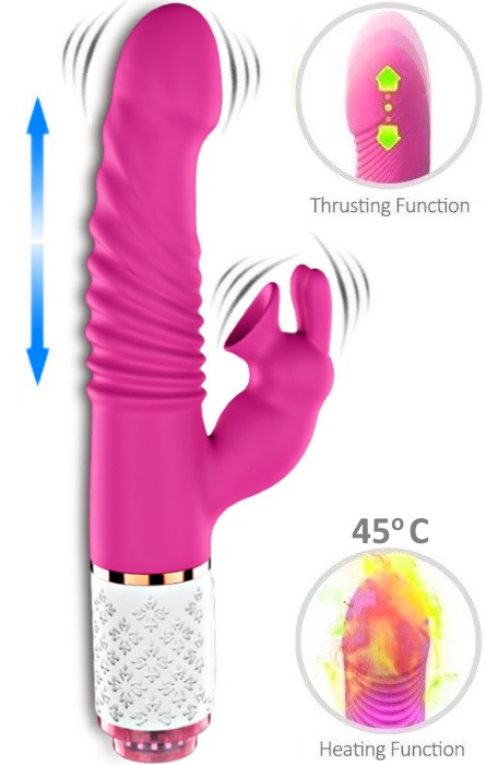 Vibrador Rabbit Telescópico e Aquecimento RF09667