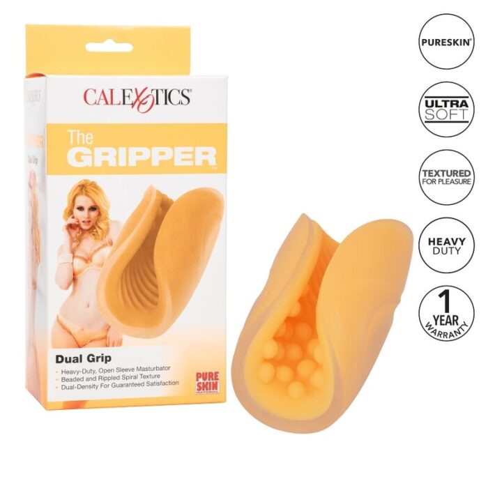CALEXOTICS – MASTURBADOR BEADED GRIP LARANJA