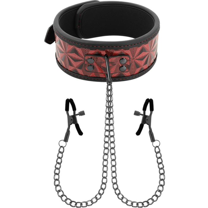 BEGME – COLAR EDIO VERMELHA COM BRAADEIRAS COM FORRO DE NEOPRENE